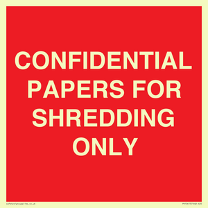 CONFIDENTIAL PAPERS FOR SHREDDING ONLY